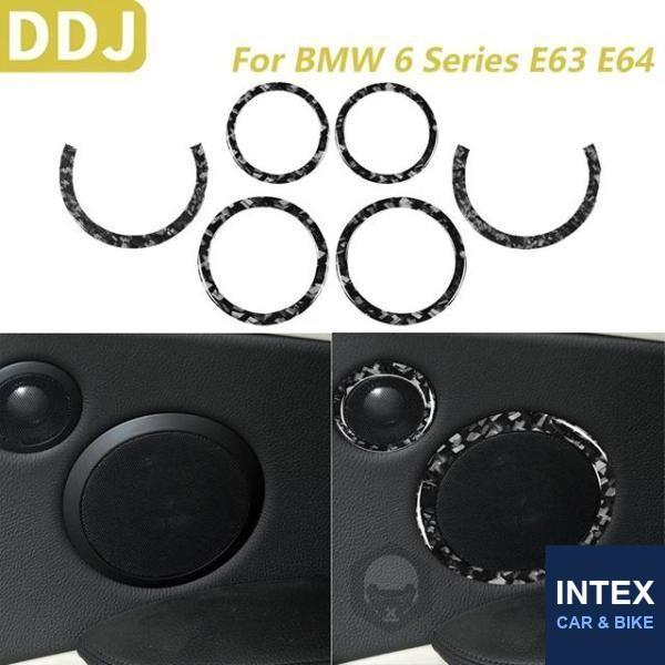 並行輸入品 BMW 6シリーズ E63 E64 M6 2004-2010 カーボン フロントリアドアスピーカーパネル装飾カバー ステッカー