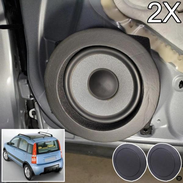 並行輸入品 2X スピーカーリング低音ドアトリムサウンドオーディオ絶縁 6.5 インチフィアットパンダ 169 MK3 38322