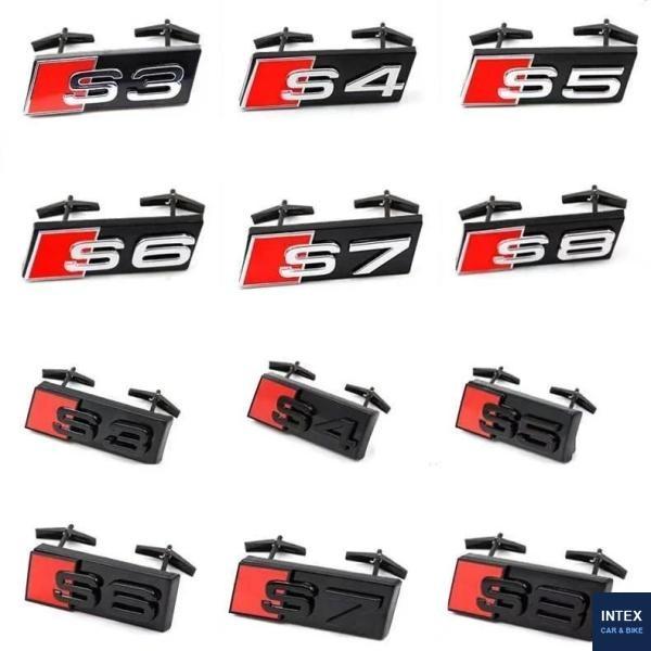 並行輸入品 アウディ S3 S4 S5 S6 S7 S8 フロントグリルバッジ ABSエンブレム AUDI 外装カスタムアクセサリー デコレーションステッカー 