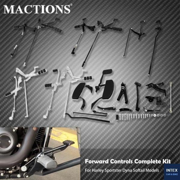並行輸入品 バイクフォワードコントロールコンプリートキットフットペグリンケージレバーセットハーレースポーツスター 883 ダイナソフテイルストリートボブ用