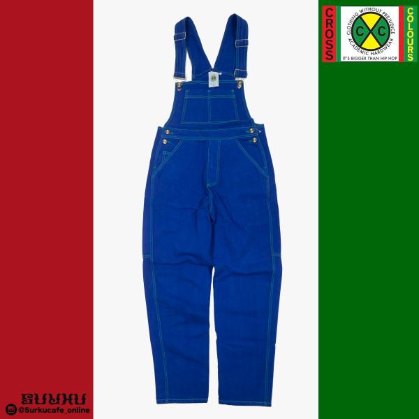 CROSS COLOURS CHEER DENIM OVERALL [cobalt blue] : Surku Cafe