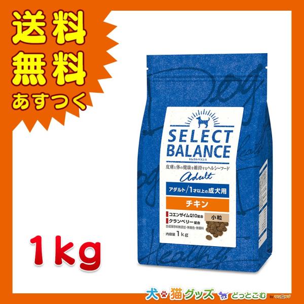 セレクトバランス アダルト チキン 小粒 1才以上の成犬用 1kg ドッグフード 全国送料無料 あすつく :4541851005999:犬猫グッズどっとこむヤフー店  通販 