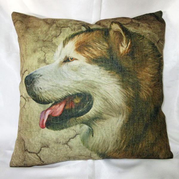 Needlepointシベリアンハスキー　クッションカバー クッション カバー のみ 45×45cm アラスカンマラミュート ハスキー