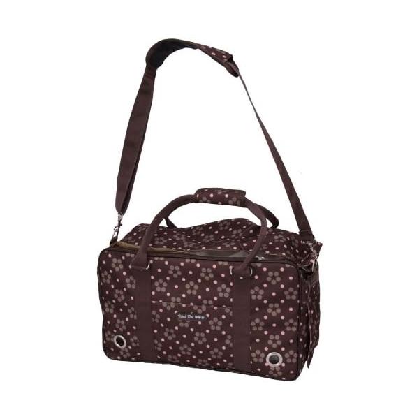バイタルペット(VitalPet) ペットバッグ "ドット花柄トート"(Ｍ) ブラウンお出かけソフトキャリー! 可愛い花柄ドットで、しかも安全配慮は万全！軽くて、手提げタイプにもショルダータイプにもなります。・カラーにつないでペットの飛び出...