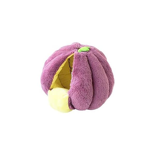 猫用 あったかベッド    ペッツルート  "ニャンとももぐる実" ※写真が下手でごめんなさい！※色違いのかぼちゃみたいですけど、メーカーはブドウと言っています。◆メーカー希望小売価格：6,380円美味しそうな木の実タルトに包まれてくつろぎ...