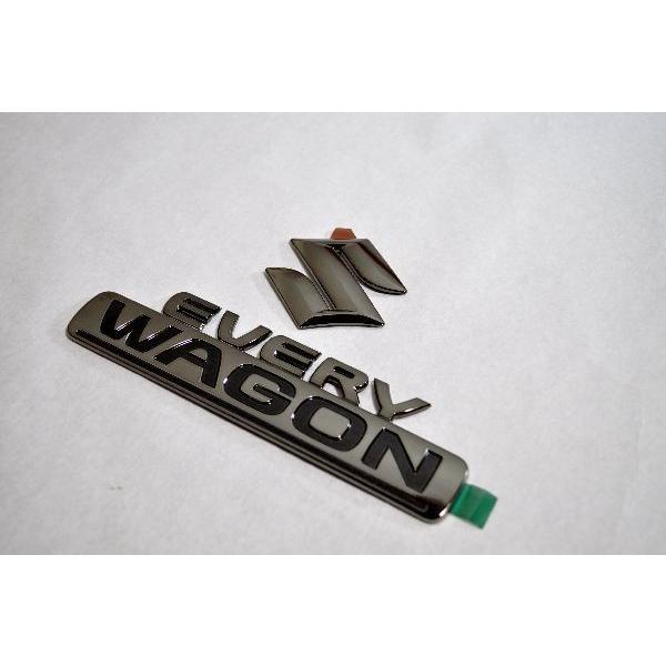 カラー エンブレム 送料無料 DA64W エブリィ ブラック リア2点