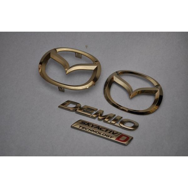 カラー エンブレム 送料無料 DJ5FS デミオ ゴールド 4点セット