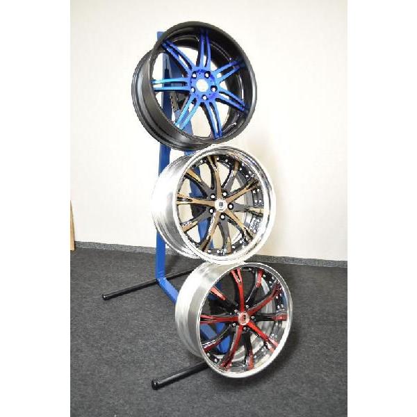 アルミホイールラック ブルー 三段調整式 カーパーツ : INVENTER