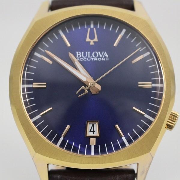 Bulova ブローバ アキュトロン2 Pg色 メンズクォーツ スイープ運針 青文字盤 純正革ベルト 97b133 いおき質店 31f2965 いおき質店 ヤフーショッピング店 通販 Yahoo ショッピング