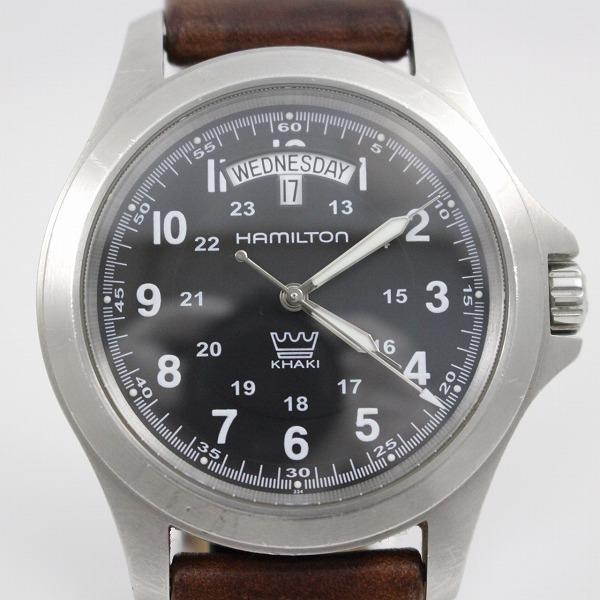 ハミルトン カーキキング メンズ クォーツ デイデイト 王冠入り黒文字盤 純正革ベルト H いおき質店 32a19 いおき質店 ヤフーショッピング店 通販 Yahoo ショッピング