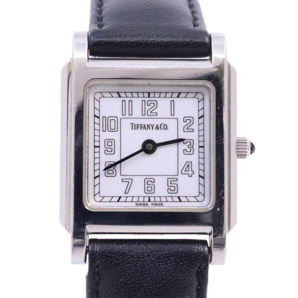 ティファニークラシックトノーレディース時計革ベルトスモセコ白文字盤