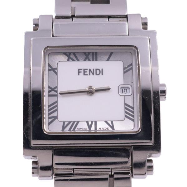 FENDI フェンディ 6000G クアドロ クォーツ ボーイズ 腕時計 白 FENDI フェンディ 6000G クアドロ クォーツ ボーイズ 腕時計 白