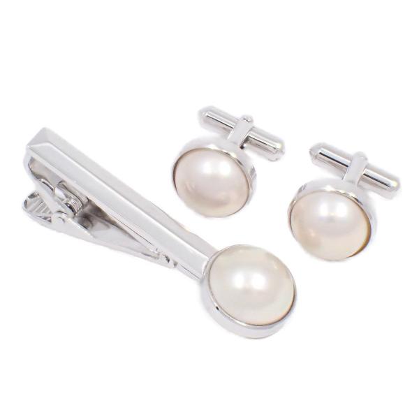 ✨美品✨　TASAKI タサキ　田崎真珠 マベパール シルバー タイピン カフス ioki-shop783_36a1286