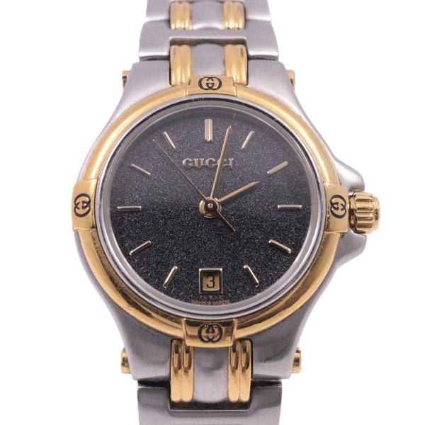 【美品】GUCCI グッチ　レディース　腕時計　9040L 金色文字盤　コンビ GUCCI グッチ ヴィンテージ コンビデイト 9040L 9040M クォーツ