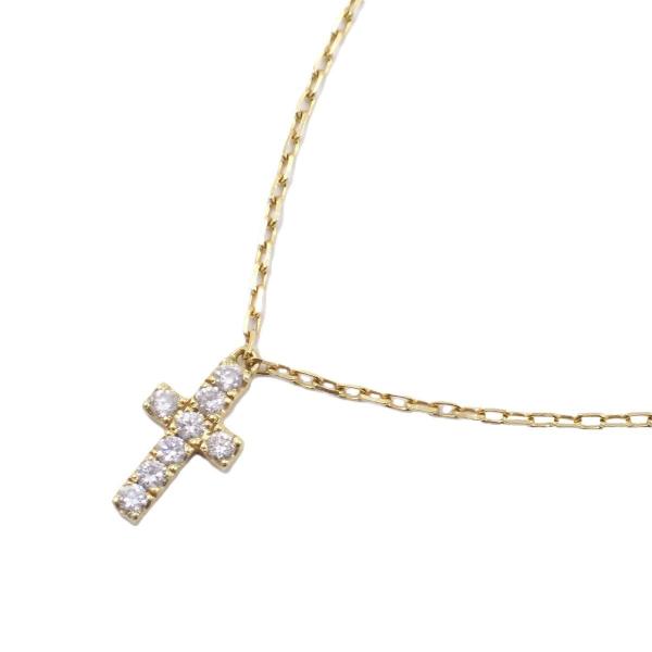 【AHKAH】k18YG クロス Y字 ネックレス AHKAH アーカー クロス ネックレス K18YG/ダイヤモンド0.05ct