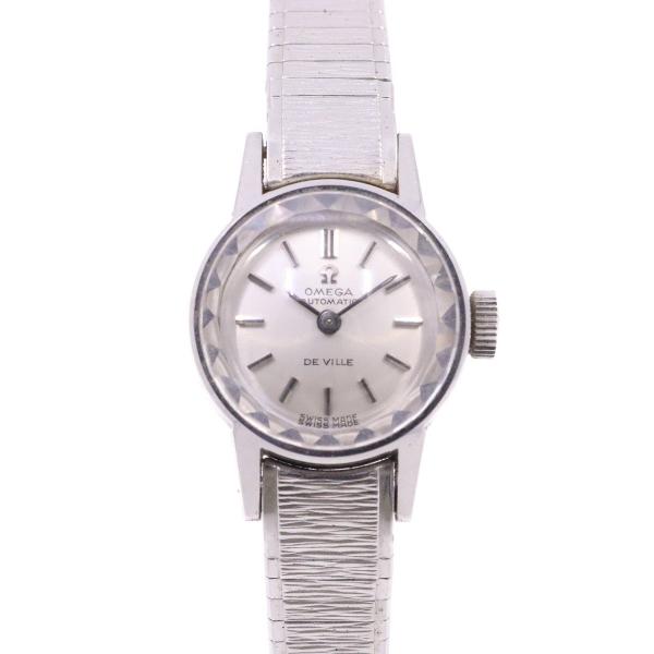 オメガ デビル 自動巻き レディース 腕時計 カットガラス シルバー文字  