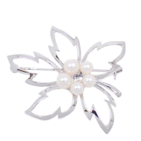 美品✨ミキモト　ブローチ　リーフ　パール　真珠 MIKIMOTO（ミキモト） ブローチ パール 真珠 5.5mm リーフ リース