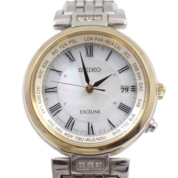 SEIKO EXCELINE 1B25-0AS0 ダイヤベゼル シェル文字盤 楽天市場】【ウォッチ】SEIKO セイコー エクセリーヌ ダイヤ