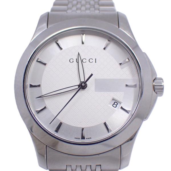 GUCCI グッチ 126.4 Gタイムレス クォーツ メンズ 腕時計 シルバー文字  