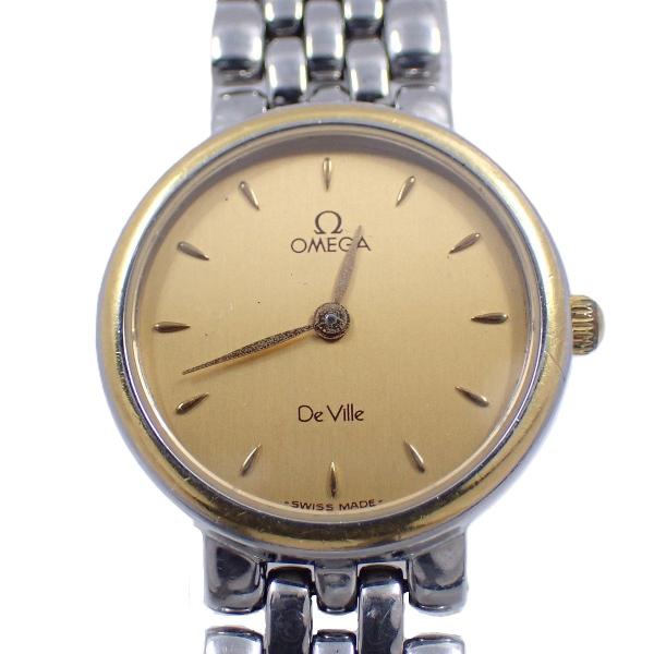 DE VILLE オメガ デビル クォーツ レディース 腕時計 コンビ ゴールド