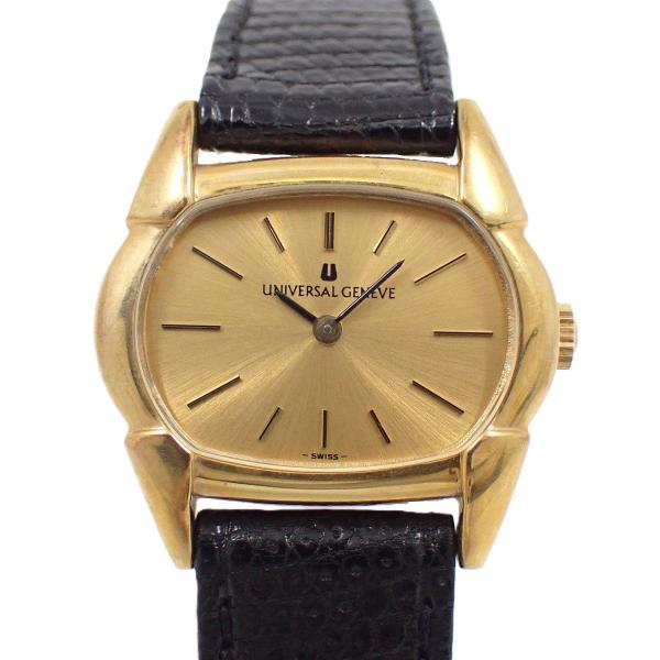 【新品電池】ユニバーサルジュネーブ レディース 腕時計 ゴールド 新品ベルト UNIVERSAL GENEVE ユニバーサルジュネーブ 手巻き レディース