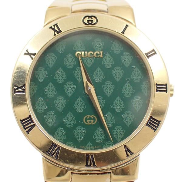 GUCCI（グッチ） 3300M クォーツ メンズ 腕時計 ゴールドGP グリーン
