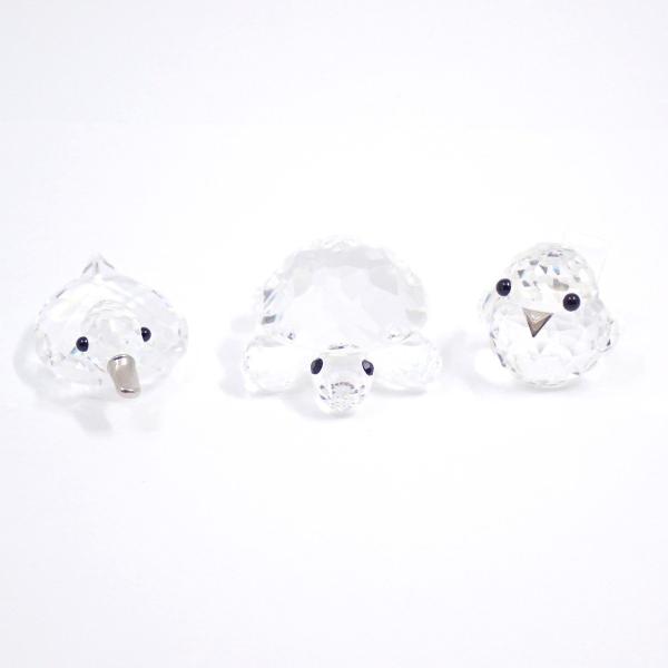 SWAROVSKI スワロフスキー 鴨・亀・スズメ 三点セット 置物