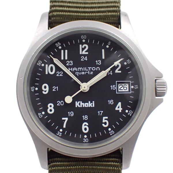 HAMILTON（ハミルトン） カーキ クォーツ メンズ 腕時計 黒文字盤 純正