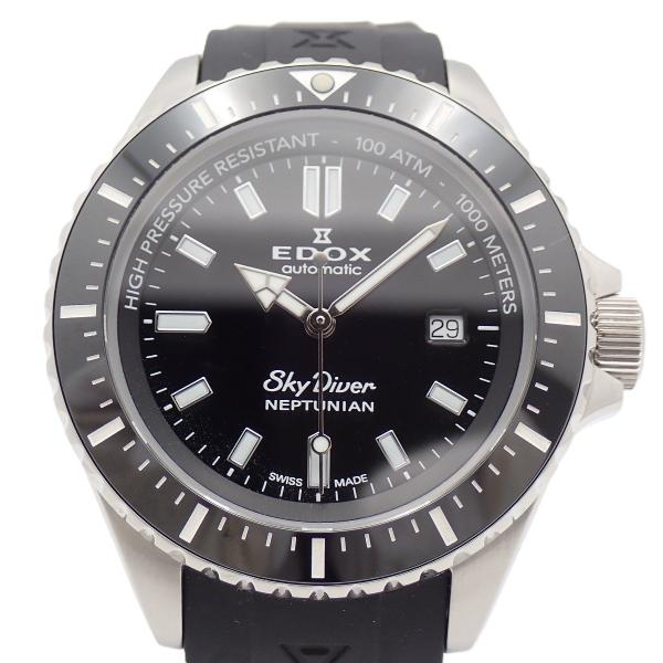EDOX　エドックス　スカイダイバーネプチュニアン　NEWロゴ　ブラック　美品 EDOX（エドックス） スカイダイバー ネプチュニアン 自動巻き メンズ