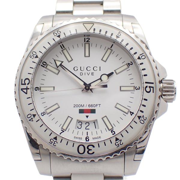 GUCCI（グッチ） 136.3 ダイヴ 200M防水 クォーツ メンズ 腕時計 白