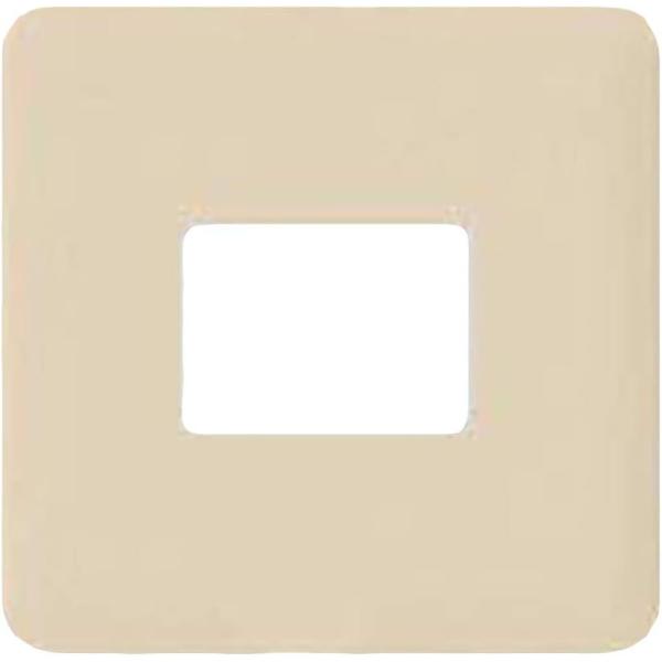 【即納・在庫品】WTF7071F パナソニック ミニコンセントプレート 取付枠付 ラウンド ベージュ コスモシリーズワイド21