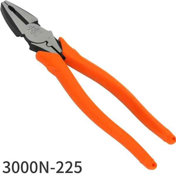 【即納・在庫品】3000N-225 フジ矢(Fujiya) 偏芯パワーペンチ(簡易圧着付) 225mm 軽量・ピアノ線Ф2mmまで切断可能
