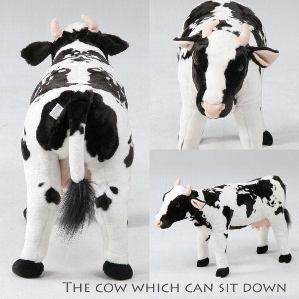 座れるウシ 牛 腰掛 アニマルスツール ぬいぐるみ うし 引出物 かわいい 大きい 座る