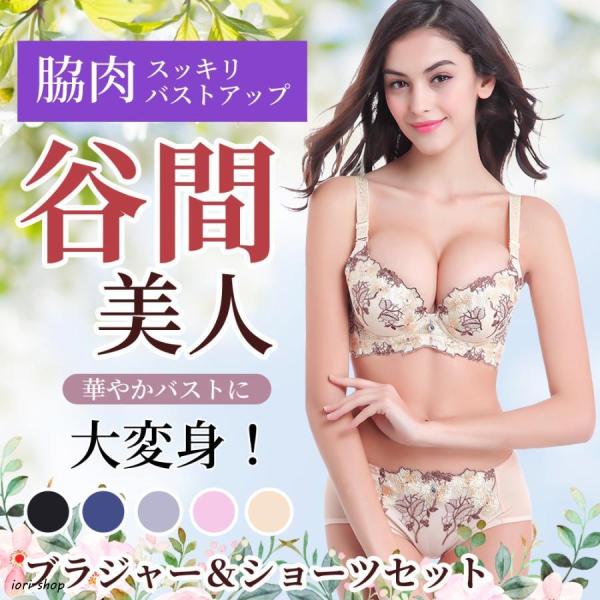 ブラジャー ショーツ セット 脇肉スッキリ 超盛ブラ U字型 育乳 バストトップ 谷間 脇高 垂れ胸 すっきり 美胸