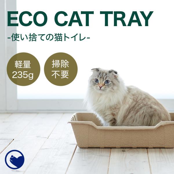 (OFT) [紙の猫トイレ ECO CAT TRAY(エコキャットトレー) 3枚組] 獣医師推奨 動物病院 猫 ねこ ネコ トイレ おしゃれ シンプル