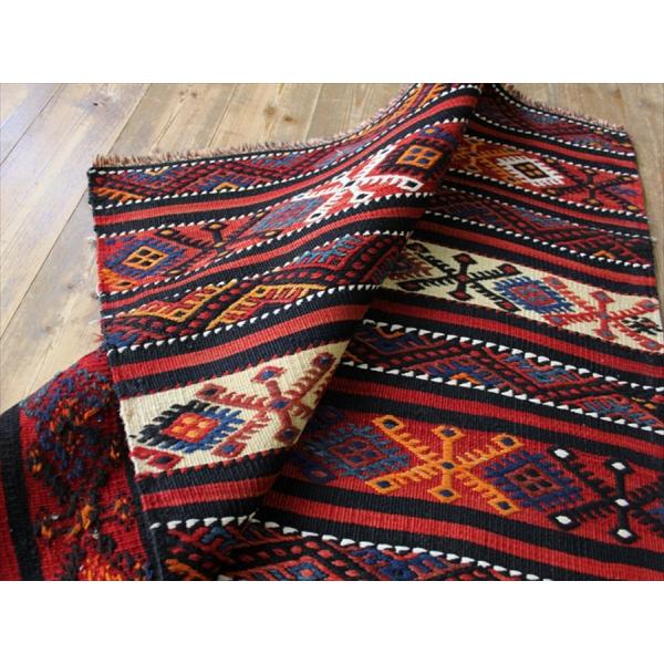 オールドキリム アダナ チュアル 93xcmカラフルなジジムモチーフ 収納袋 物品