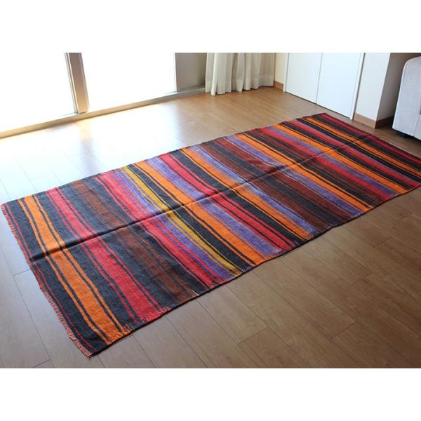 オールドキリム バルケスィール133×119cm シンプルボーダー OUTLET 難