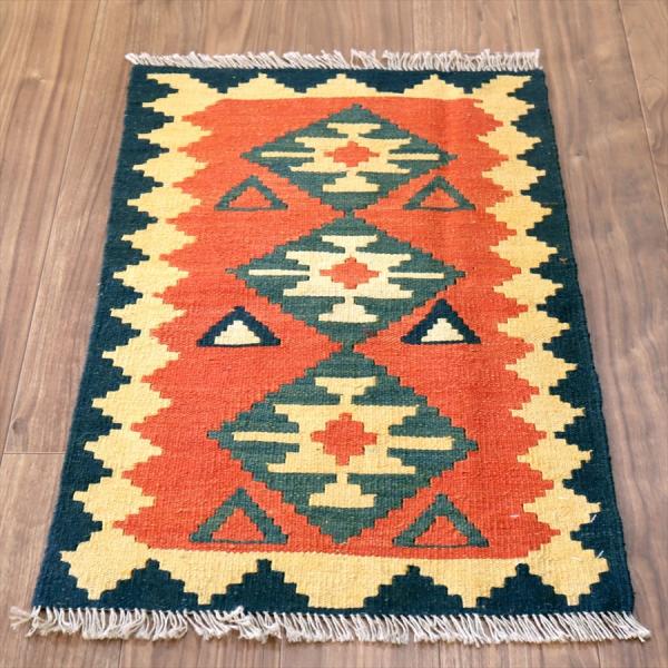 ペルシャキリム ペルシャキリム シラーズ 86x58cm 発色のよいカラフルモチーフ