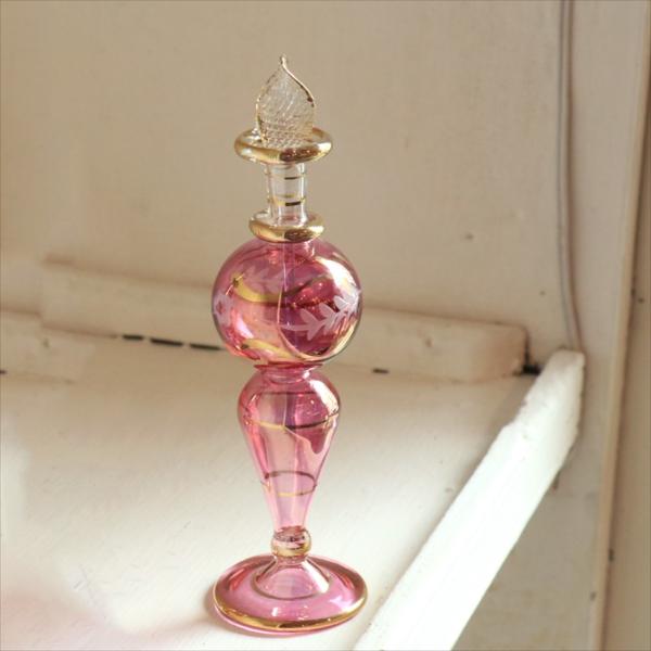 エジプト ガラス　香水瓶 クレオパトラ　15cm　パープル