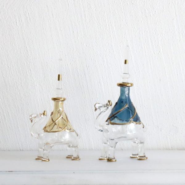 エジプト香水瓶 ラクダ 2頭セット イエロー ブルー : インプレッション