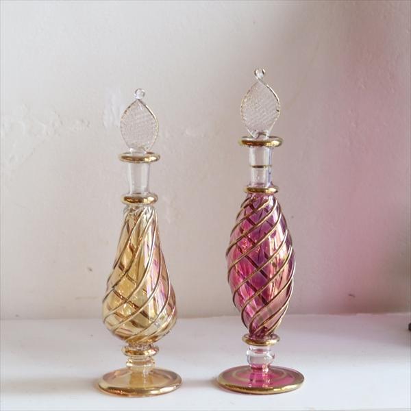 エジプトガラス香水瓶 Egyptian Perfume Bottle 2本セット ファラオ