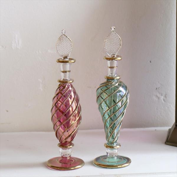 エジプト　カイロにて購入　香水瓶　新品未使用品 エジプトガラス香水瓶 Egyptian Perfume Bottle 2本セット ファラオ