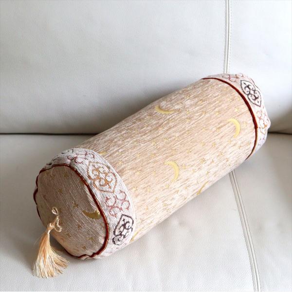 筒型のトルコシュニール素材クッションカバー 48xφ15cm スターリー