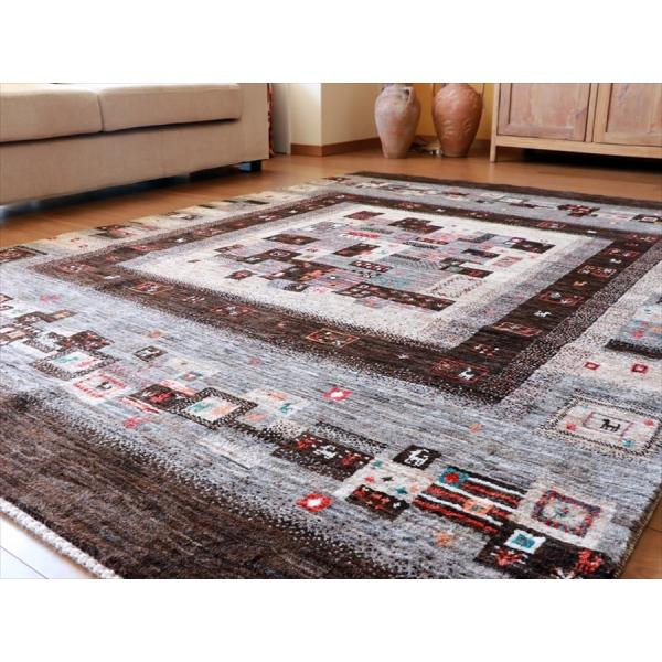 ギャッベ Gabbeh, Nowbaft 生命の樹 237x172cm モノトーン 複雑な