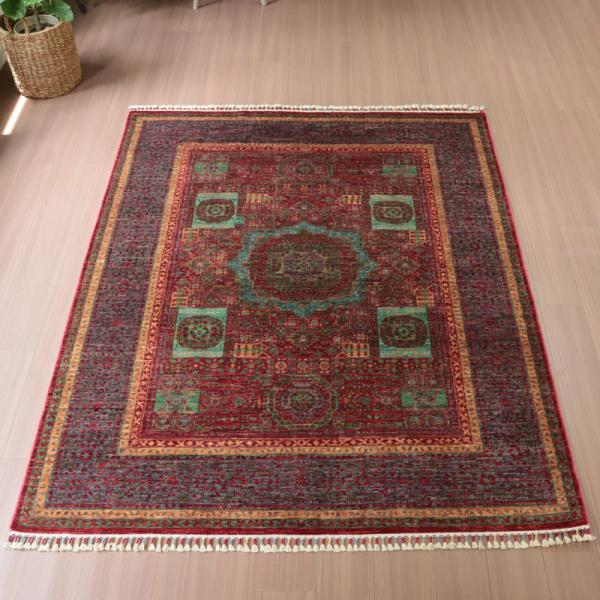 トルコ絨毯 マムルーク王朝のアンティークデザイン 200x158cm