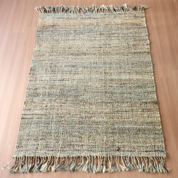 手織りジュートラグ ベージュ 240x240cm 正方形 ジュートラグ 手織り 天然繊維 麻 200x140cm グレー