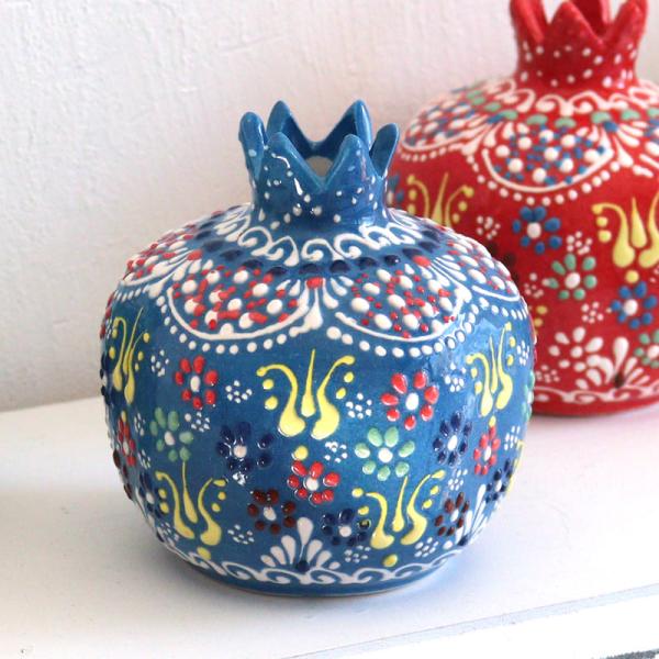 トルコ　ハンドメイド磁器　ザクロ置物 楽天市場】トルコ陶器 ザクロ Mサイズ 高さ9.5×直径8.5cm