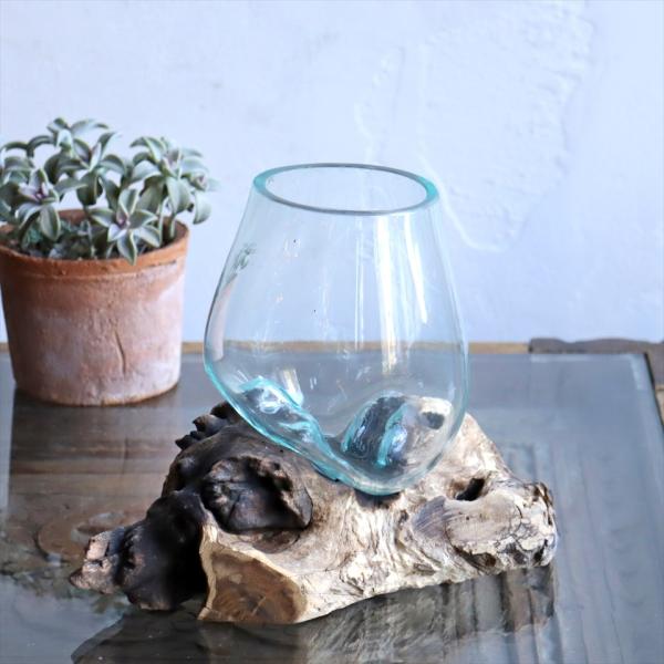 ガラスベース フラワーベース 花瓶 流木 Glass Planter Flower Vase 現品お届け Ta1956 22 インプレッションオブギャッベ 通販 Yahoo ショッピング