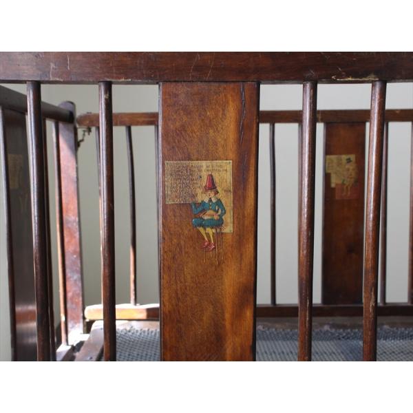 アンティーク 折り畳み式 ベビーベッドＷ123×Ｈ99×Ｄ64cm