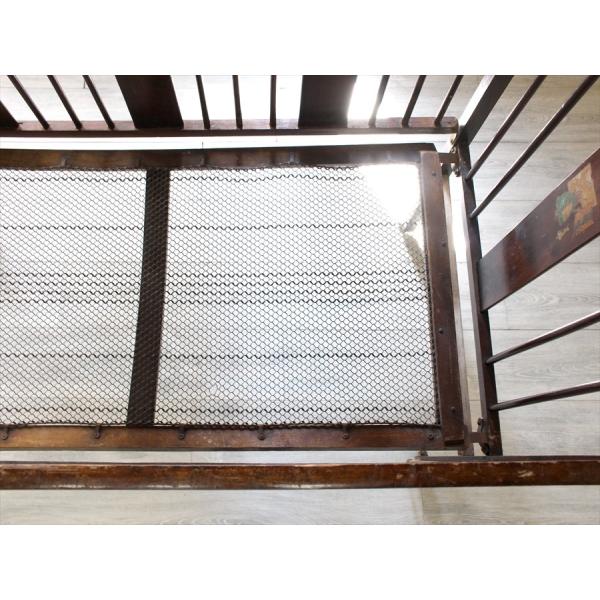 アンティーク 折り畳み式 ベビーベッドＷ123×Ｈ99×Ｄ64cm